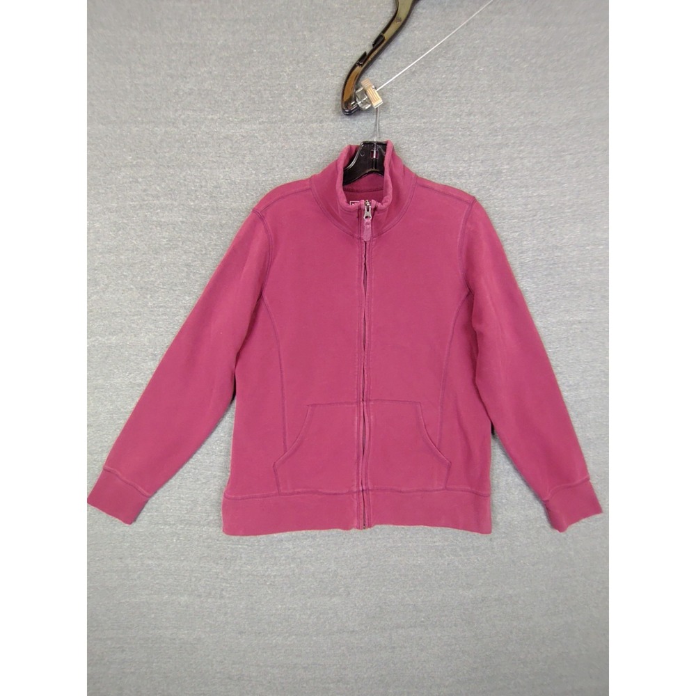 LL Bean Womens Jacket Large Maroon Red 1/4 Zip Mock‎ Neck Outdoor Gorp